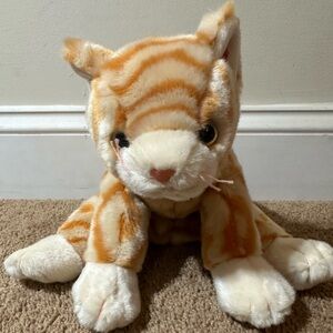 Vintage TY Beanie Buddies Amber Cat Orange Stripe No Tag Kitty Tabby Plush 1999